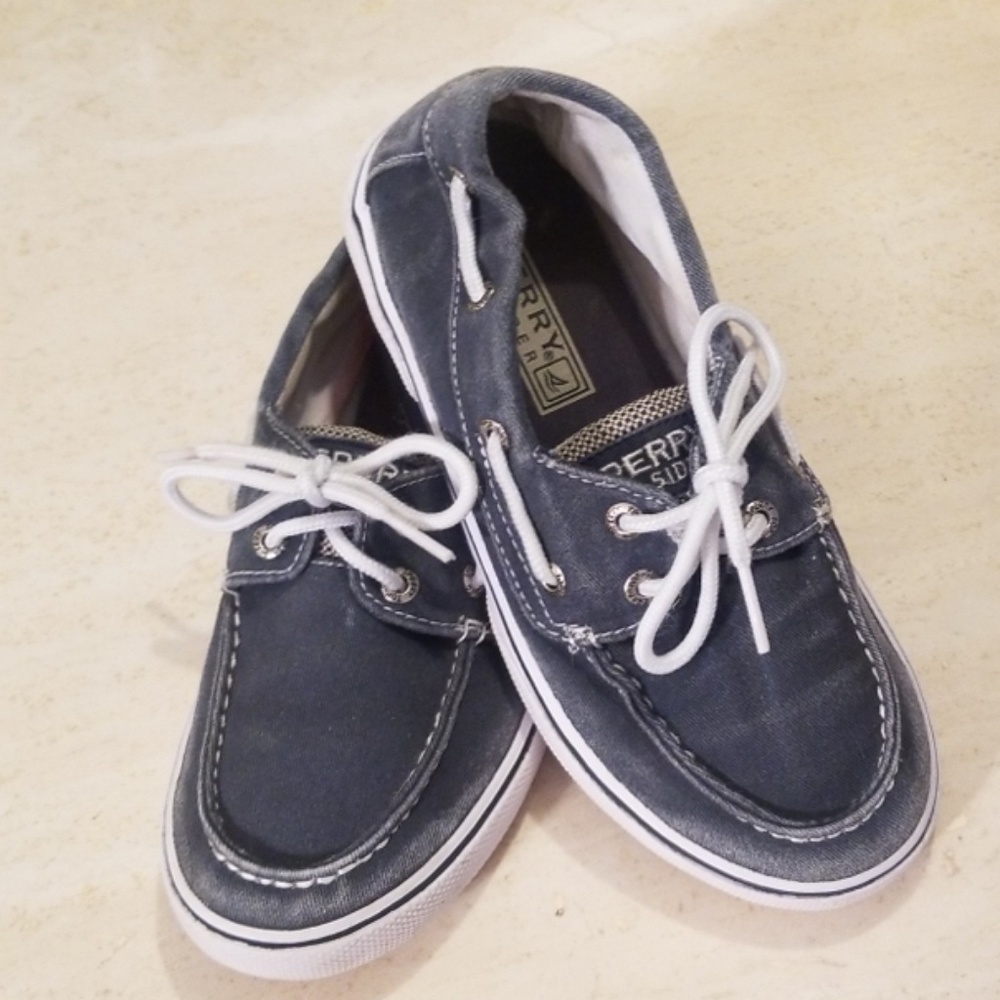 Navy Blue and White SPERRY TOP SIDER SIZE1